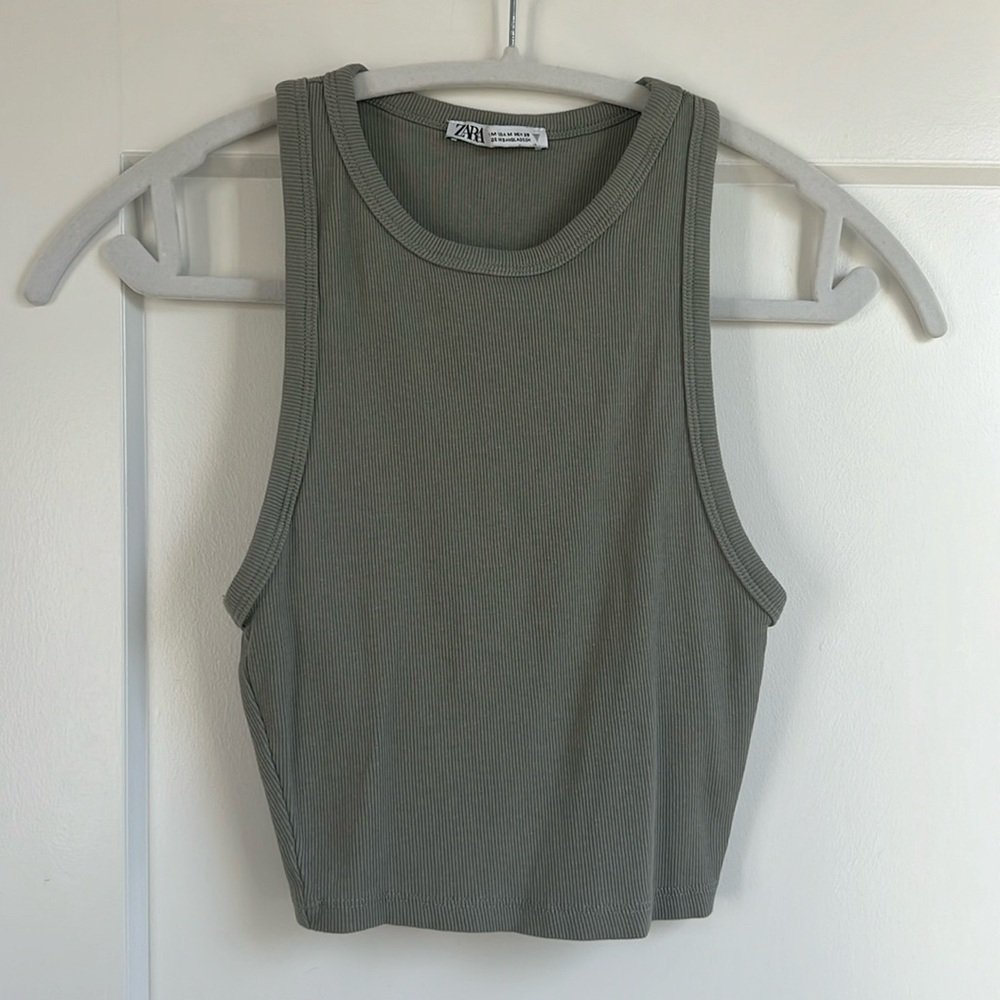 Olive green Zara tank - size M